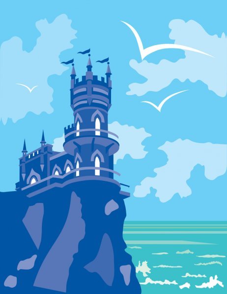 Ласточкино гнездо Крым силуэт