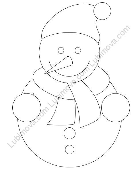 Трафарет снегеговик из фетр