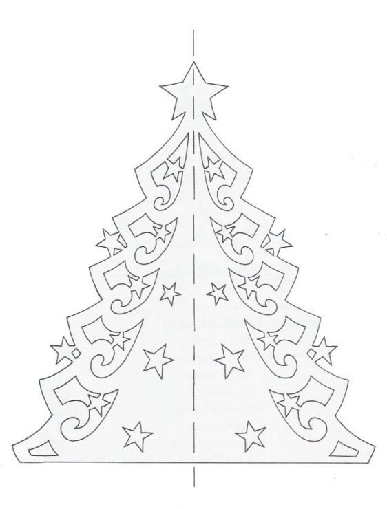 Елка шаблон для вырезания