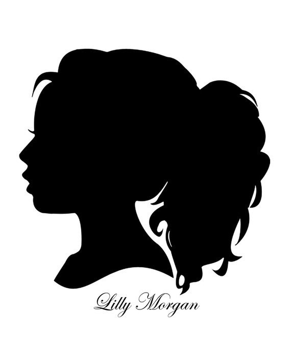 Силуэт женской головы в профиль