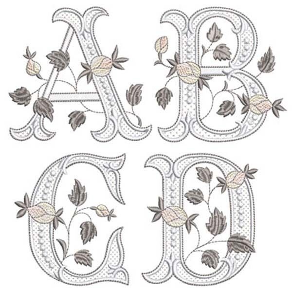 Вышивка гладью буквы