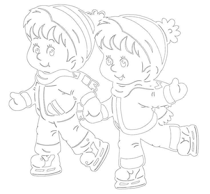 Вытынанки дети зимой