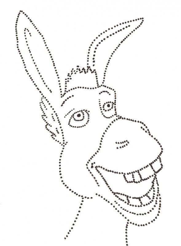 Осел из Шрека раскраска