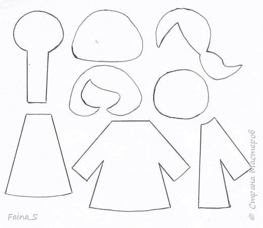 Брошь куколка из фетра выкройка