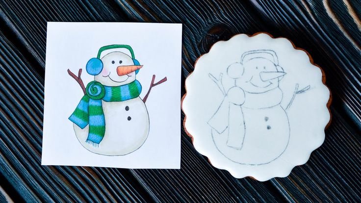 Рисунки на новый год пряник