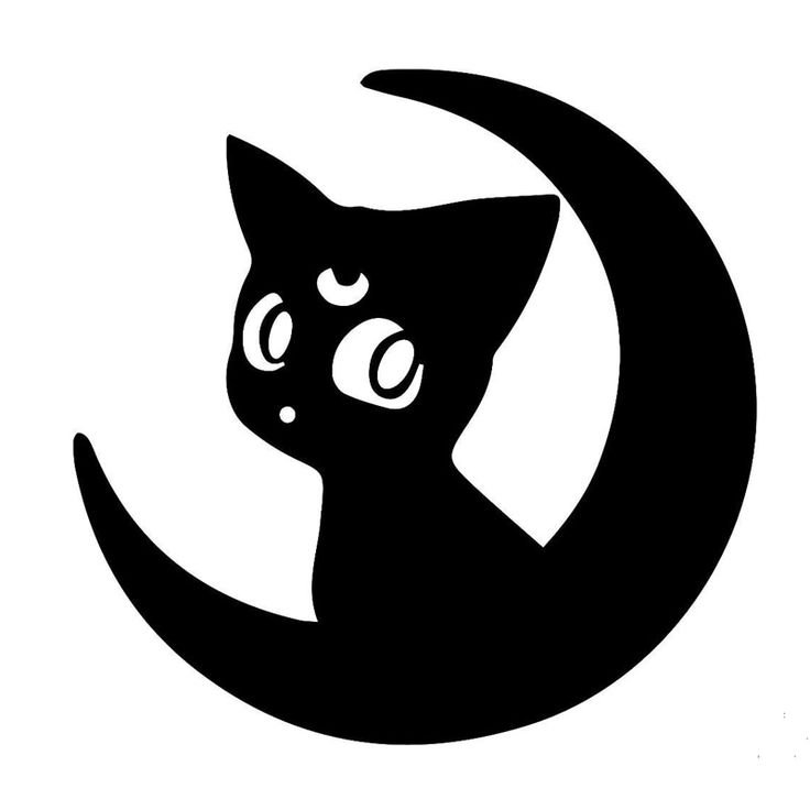 Силуэт кошки на Луне