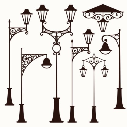 Фонарный столб на стене