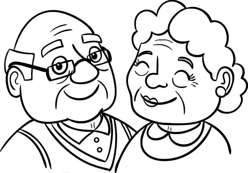 Бабушка раскраска для детей