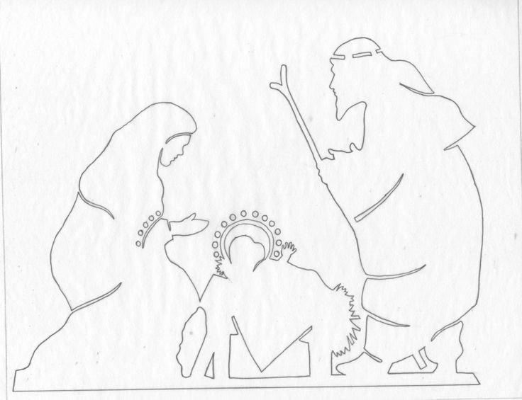 Рождественский вертеп трафареты