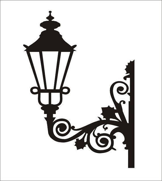 Трафарет фонарь уличный для вырезания