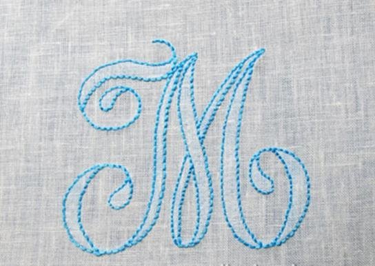 Вышивка гладью буквы