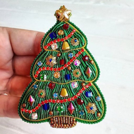 Новогодние игрушки из бисера