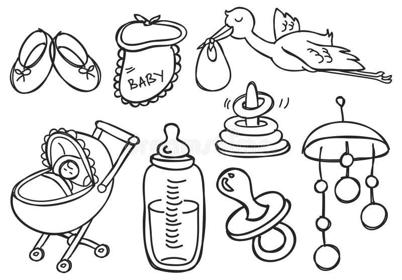 Детские принадлежности для новорожденных раскраска