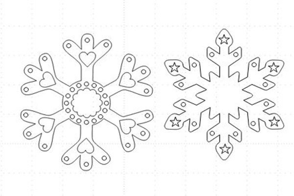 Снежинка трафарет для вырезания