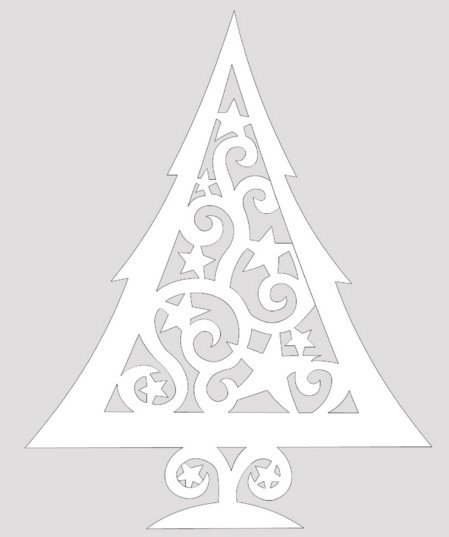 Трафарет елки для вырезания