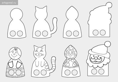 Бумажные пальчиковые куклы