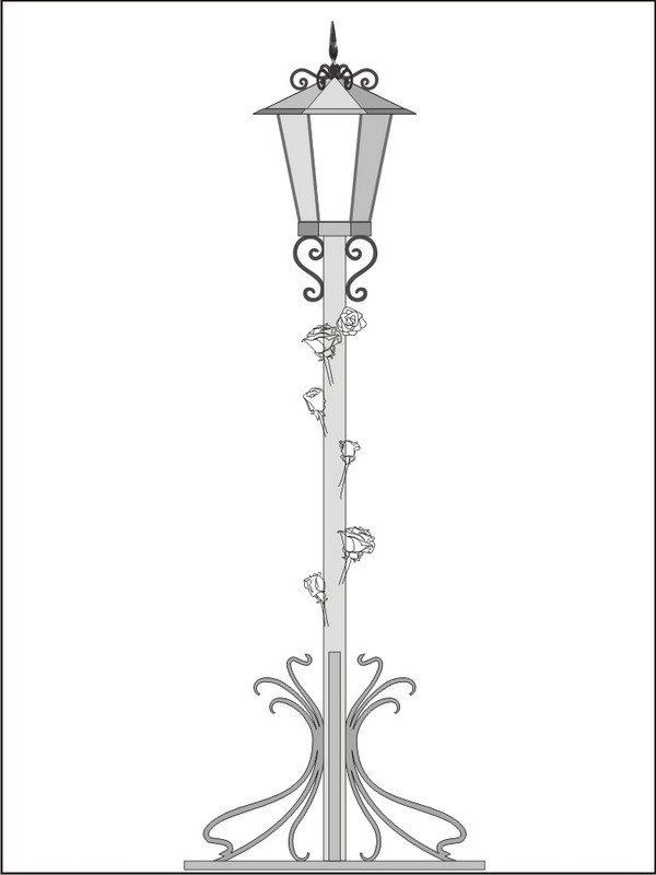 Трафарет уличного фонаря