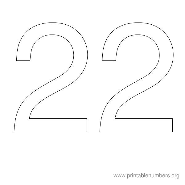 Трафарет цифры 22 для вырезания
