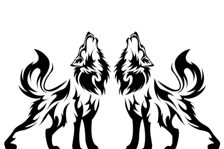 Трафарет волка