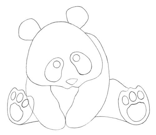 Панда шаблон для рисования