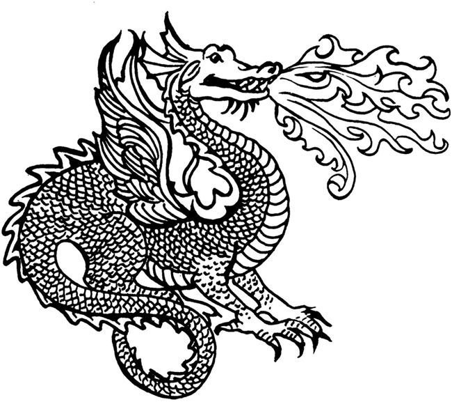 Дракон для выжигания по дереву