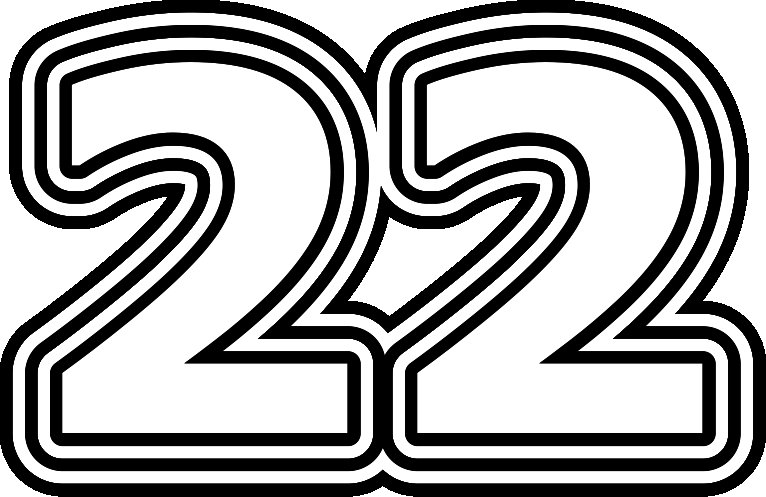 Цифра 22 трафарет