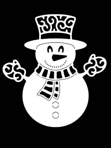 Новогодние трафареты Снеговик