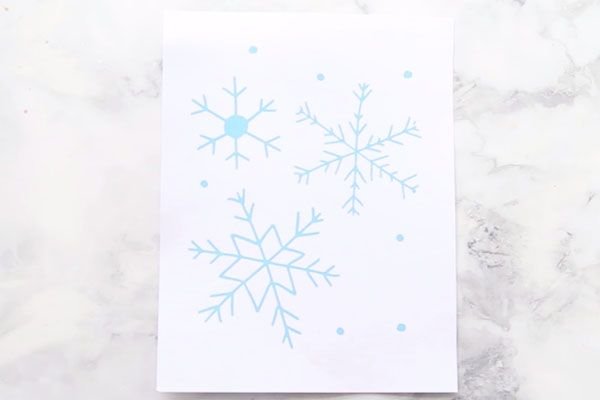 Шаблон снежинки для рисования солью