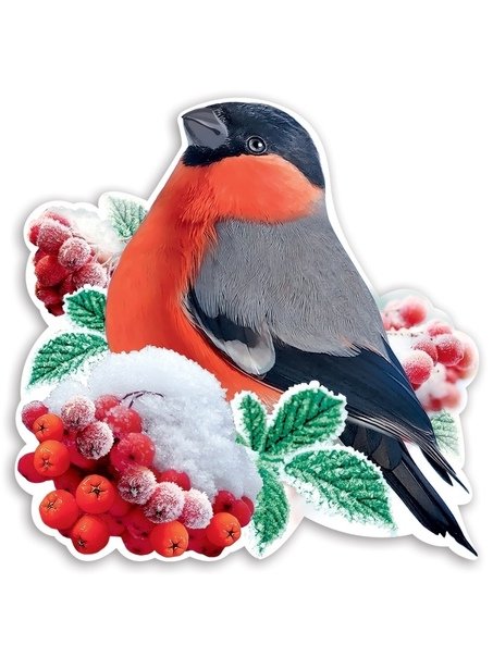 Снегири наклейки на окно