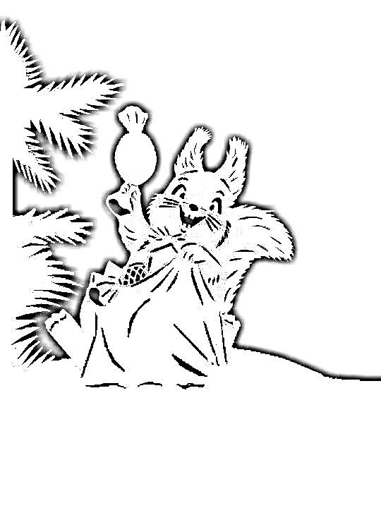 Трафарет на окно зайчик новогодний