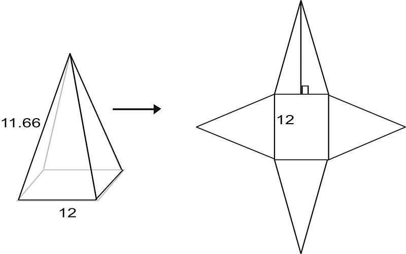 Четырехгранная пирамида развертка