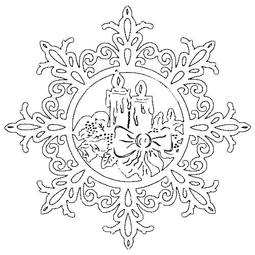 Снежинка в технике вытынанка