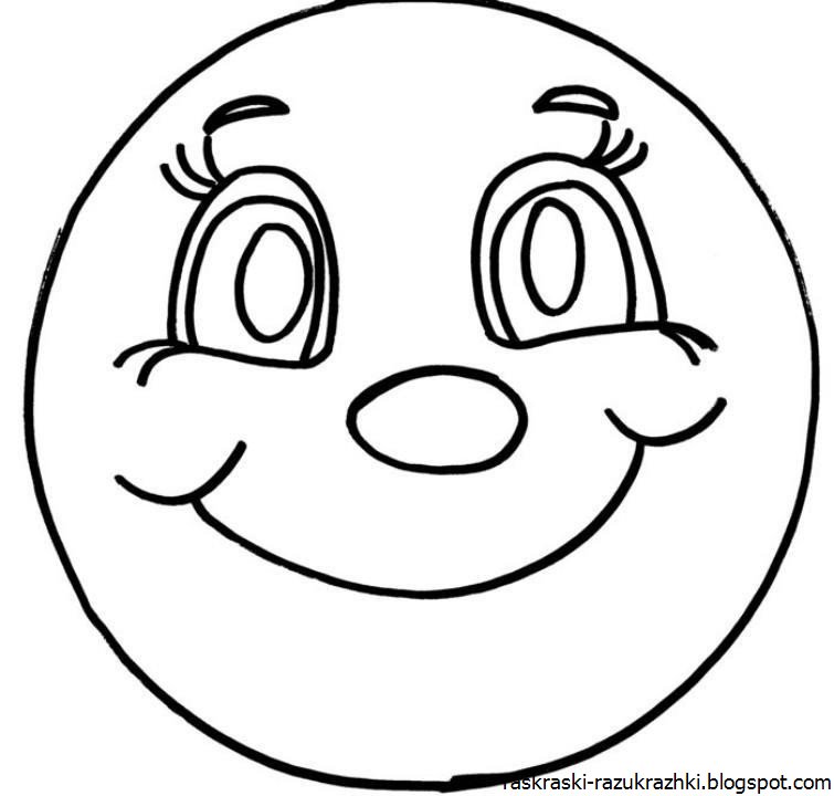 Маска Колобок раскраска