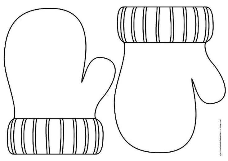 Трафарет варежки для вырезания