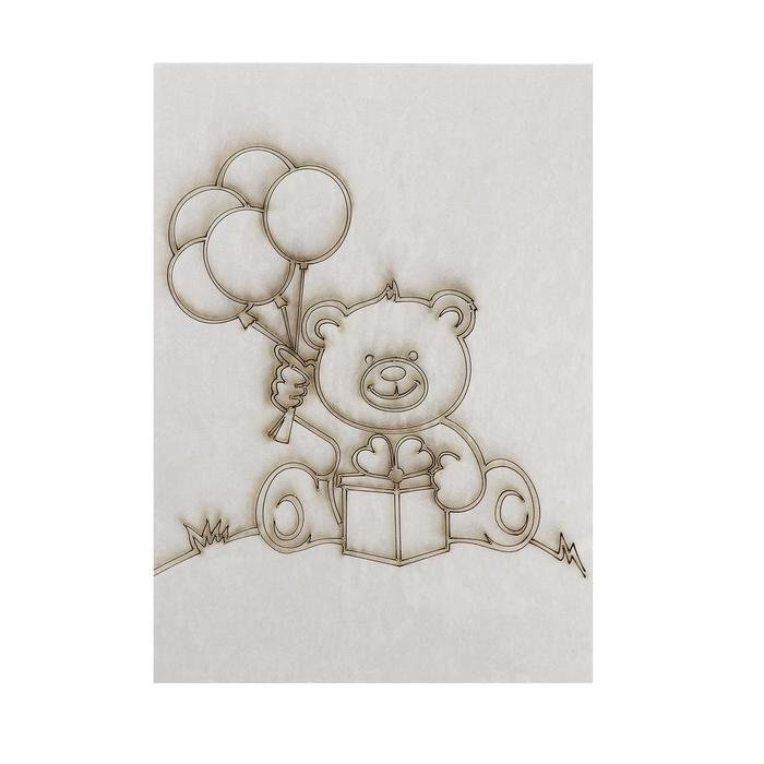 Трафарет мишка с шариками