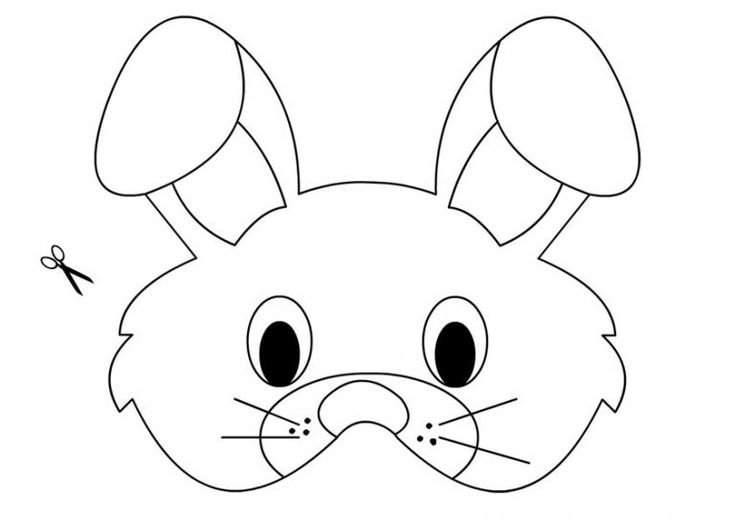 Маска зайца раскраска