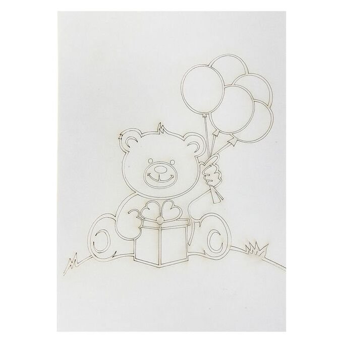 Трафарет "мишка с шариком" a5