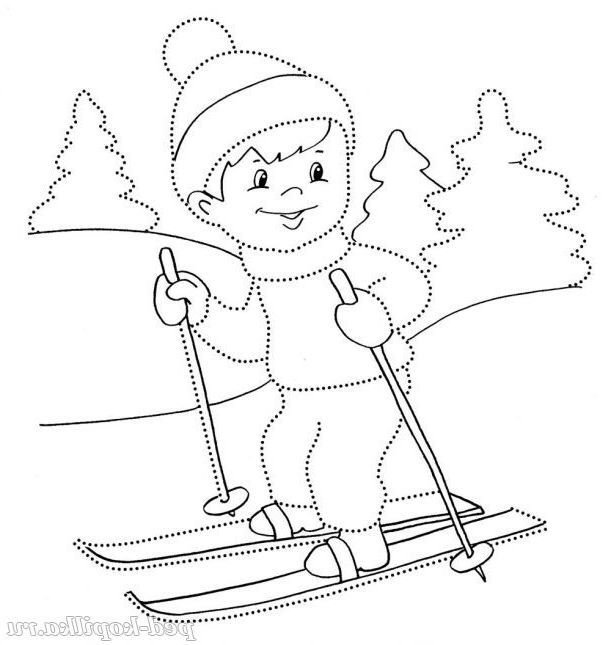 Зима раскраска для детей