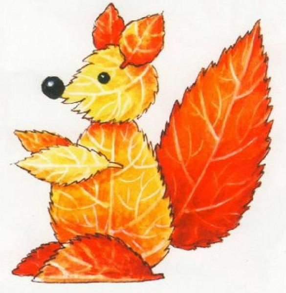 Апликацияиз осенних листьев