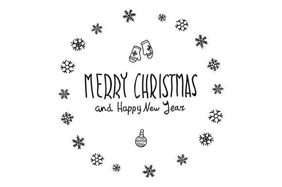 Новогодние рисунки с английскими надписями