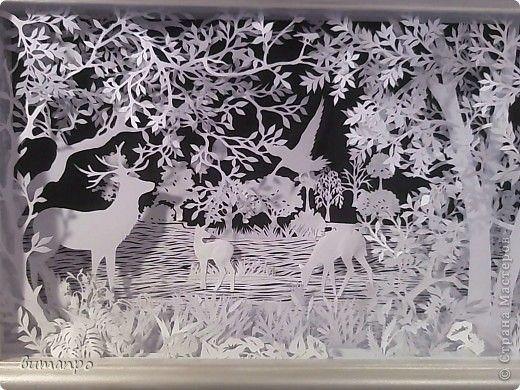 Панно из бумаги зима