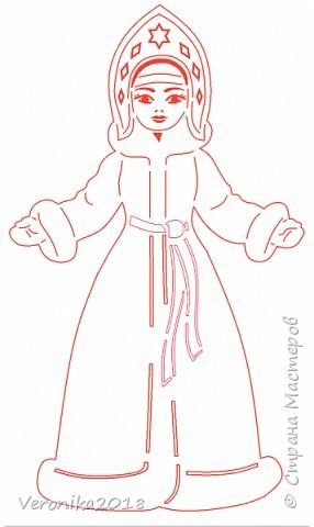 Контур Снегурочки для вырезания