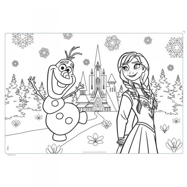 Эльза и Олаф раскраска