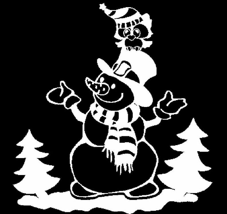 Трафареты на окна новогодние