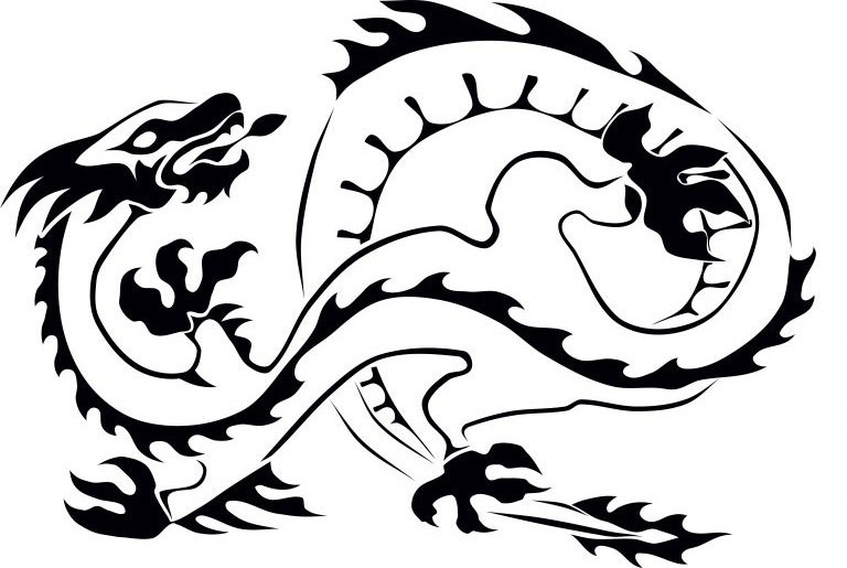 Трафарет дракона