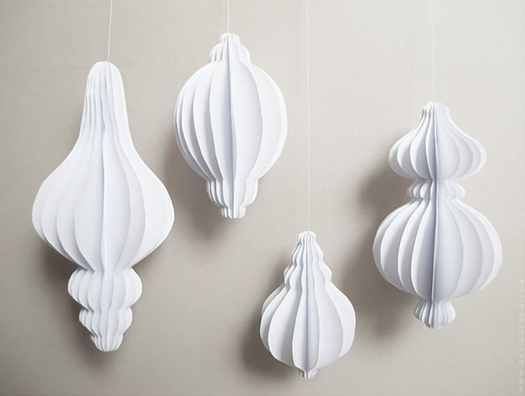 Бумажные украшения на елку