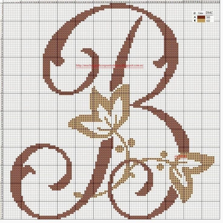 Монограмма крестиком