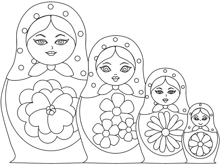 Полхов-Майданская Матрешка раскраска