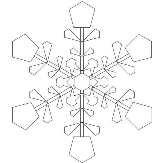 Снежинка раскраска для детей