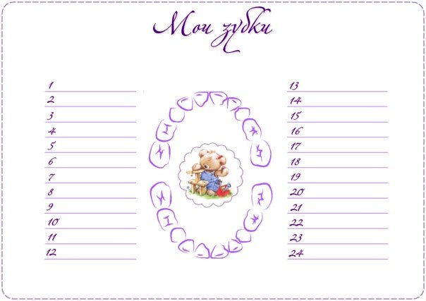 Зубки для детского альбома